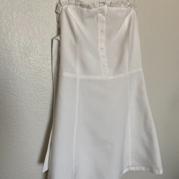English Factory White Strapless Bow Sleeve Tie Mini Dress Size - XS - Picture 3 of 11